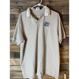 Stedman By Hanes Mens Sz XL Tan Triple Treat Shows Short Sleeve Polo Shirt